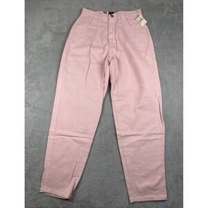 Vintage Caren Sport Women's Denim Mom Jeans Tapered Leg Light Pink Size 12